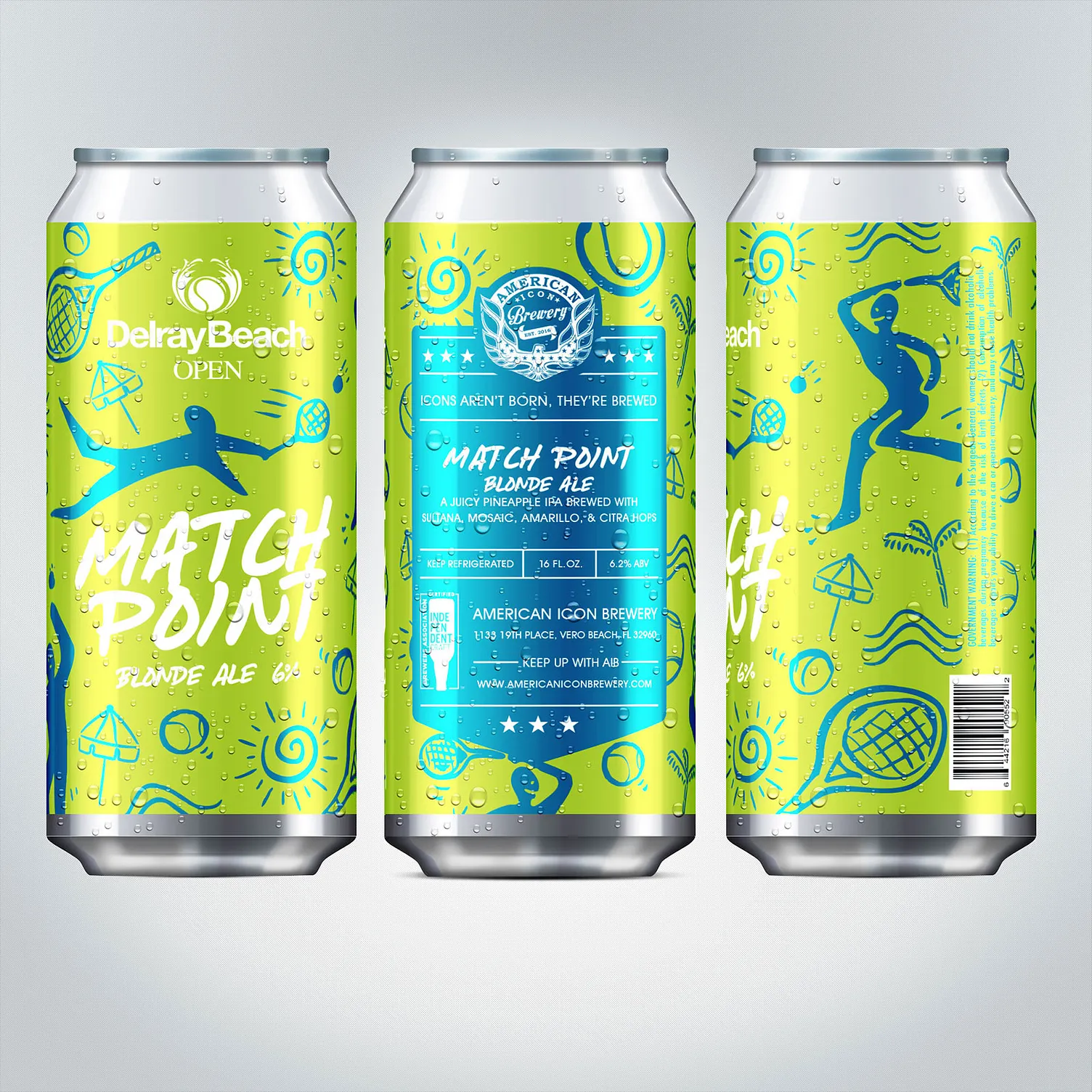 Match Point beverage can packaging