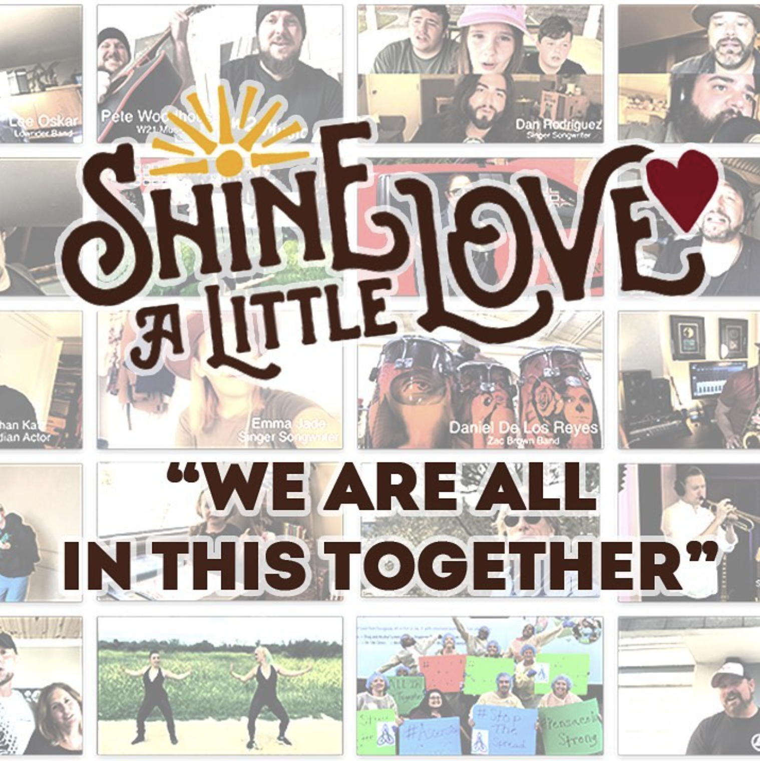 Shine A Little Love music video PSA collage