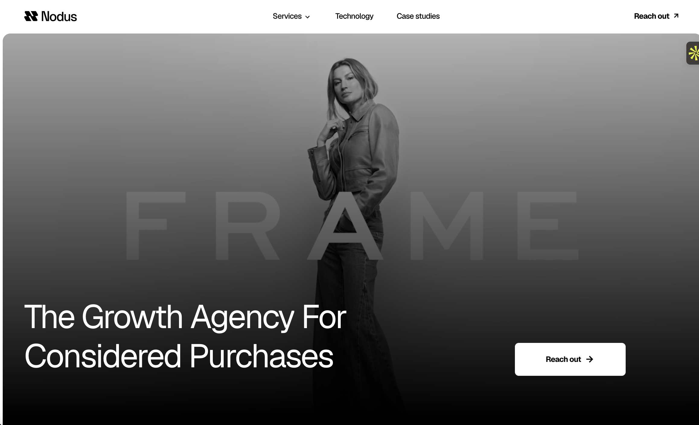 Nodus website screenshot representing SaaS and technology platform growth strategy